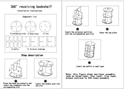Rotating Wooden Bookshelf