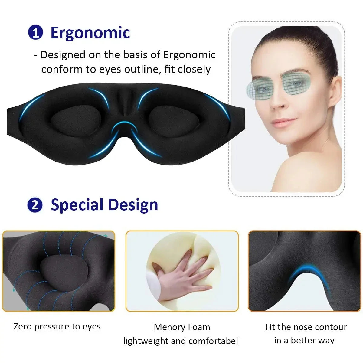 light-Blocking Sleep Mask for Men & Women