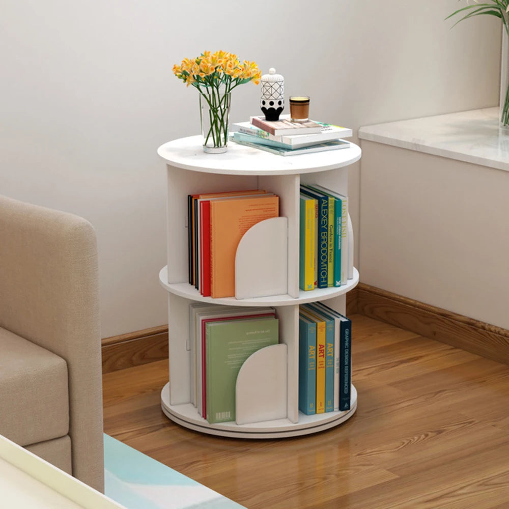 Rotating Wooden Bookshelf